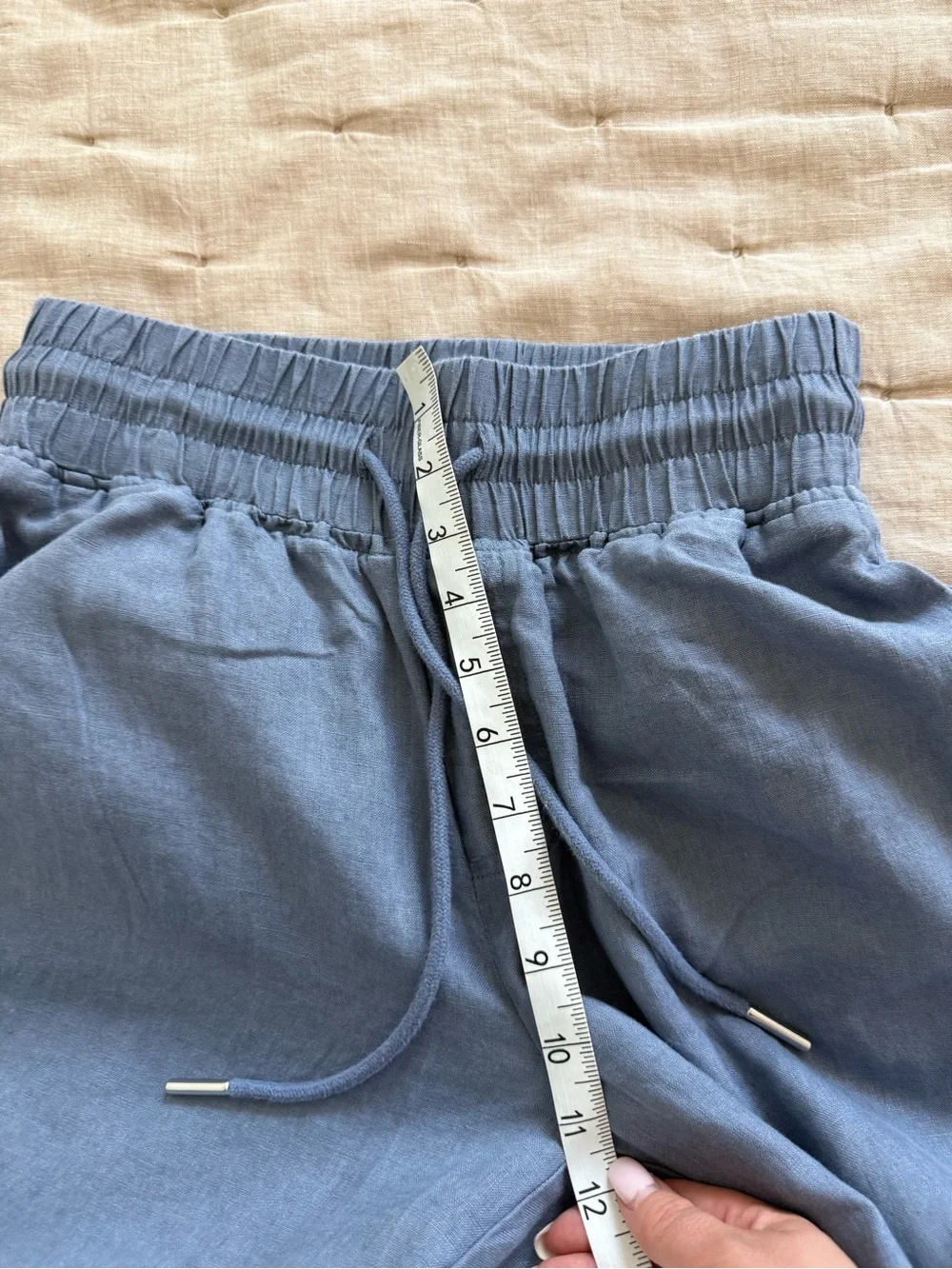 Quince Wide Leg Linen Pants Moonstone Blue Size XS 100% European Linen